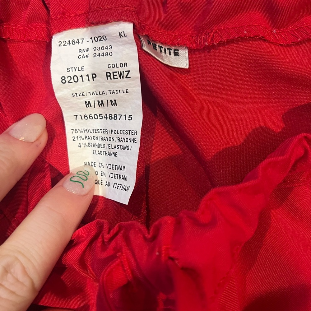 Red Drawstring scrubs - Picture 2 of 2
